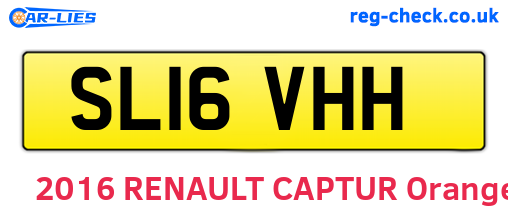 SL16VHH are the vehicle registration plates.