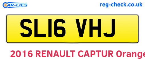 SL16VHJ are the vehicle registration plates.