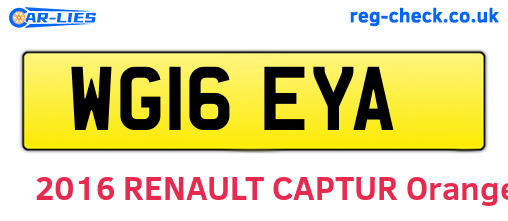WG16EYA are the vehicle registration plates.