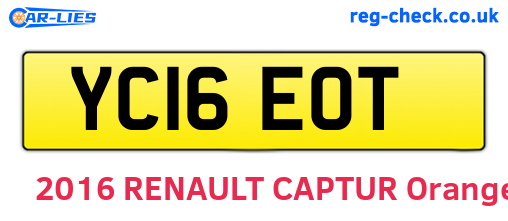 YC16EOT are the vehicle registration plates.