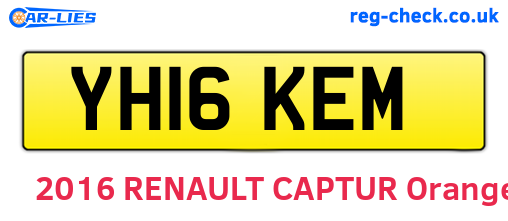 YH16KEM are the vehicle registration plates.