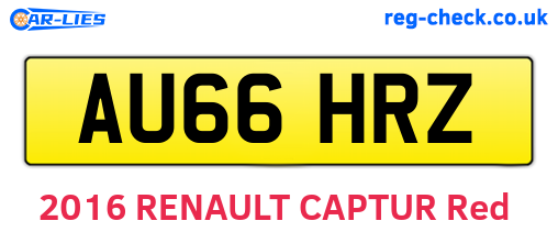 AU66HRZ are the vehicle registration plates.