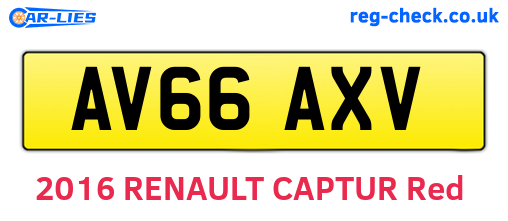 AV66AXV are the vehicle registration plates.