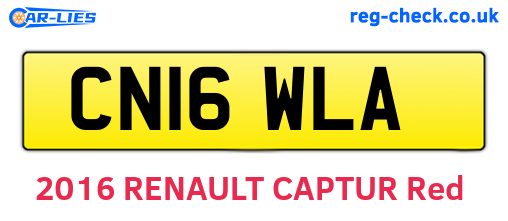 CN16WLA are the vehicle registration plates.