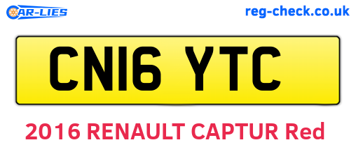CN16YTC are the vehicle registration plates.