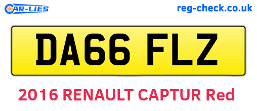 DA66FLZ are the vehicle registration plates.