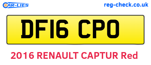 DF16CPO are the vehicle registration plates.