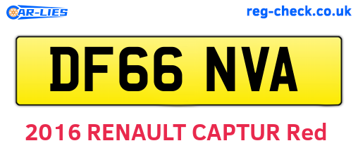 DF66NVA are the vehicle registration plates.