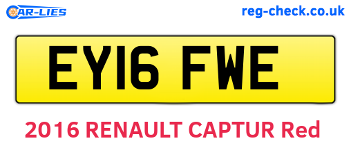 EY16FWE are the vehicle registration plates.