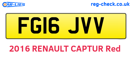 FG16JVV are the vehicle registration plates.