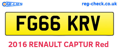 FG66KRV are the vehicle registration plates.