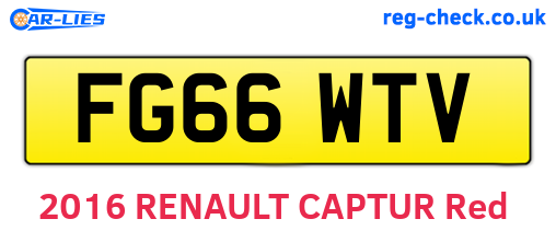 FG66WTV are the vehicle registration plates.