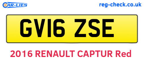 GV16ZSE are the vehicle registration plates.