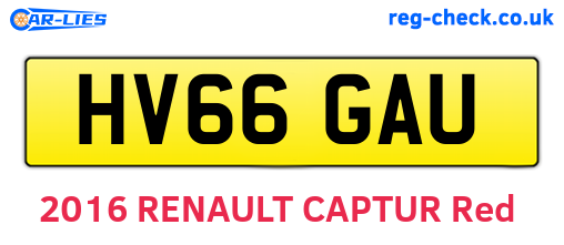 HV66GAU are the vehicle registration plates.