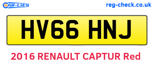 HV66HNJ are the vehicle registration plates.