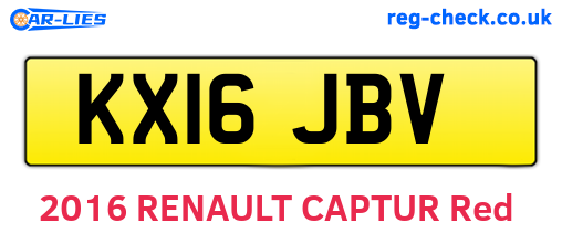 KX16JBV are the vehicle registration plates.