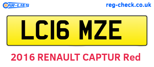 LC16MZE are the vehicle registration plates.