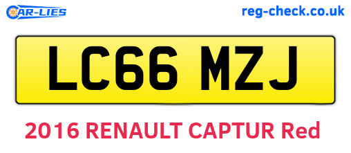 LC66MZJ are the vehicle registration plates.