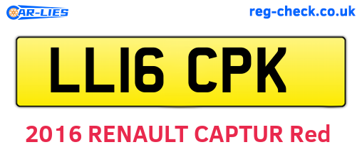 LL16CPK are the vehicle registration plates.