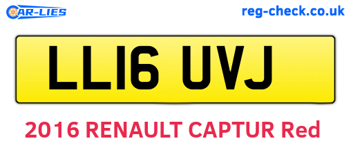 LL16UVJ are the vehicle registration plates.