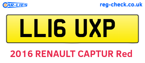 LL16UXP are the vehicle registration plates.