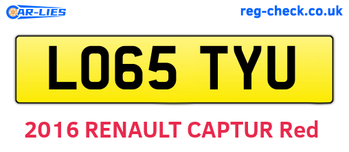 LO65TYU are the vehicle registration plates.