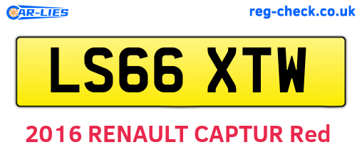 LS66XTW are the vehicle registration plates.