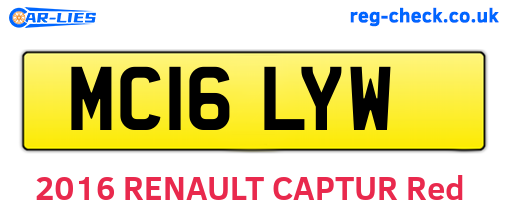 MC16LYW are the vehicle registration plates.