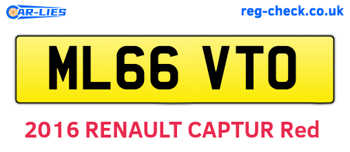 ML66VTO are the vehicle registration plates.
