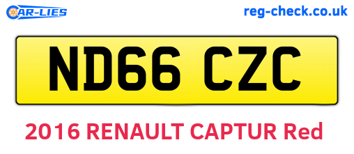 ND66CZC are the vehicle registration plates.