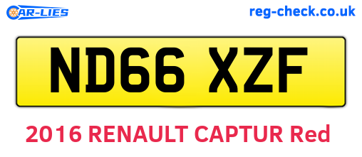 ND66XZF are the vehicle registration plates.