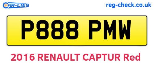 P888PMW are the vehicle registration plates.