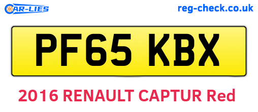PF65KBX are the vehicle registration plates.