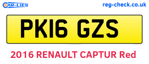 PK16GZS are the vehicle registration plates.