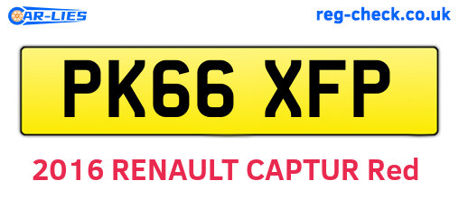 PK66XFP are the vehicle registration plates.