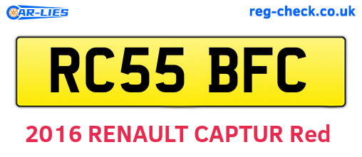 RC55BFC are the vehicle registration plates.