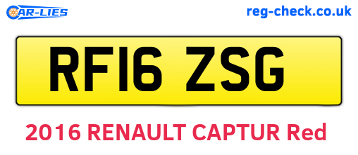 RF16ZSG are the vehicle registration plates.