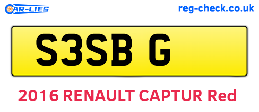 S3SBG are the vehicle registration plates.