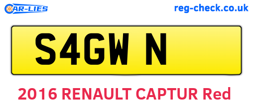 S4GWN are the vehicle registration plates.
