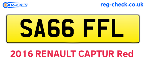 SA66FFL are the vehicle registration plates.