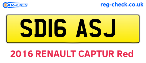 SD16ASJ are the vehicle registration plates.