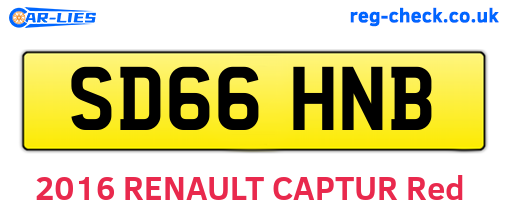 SD66HNB are the vehicle registration plates.