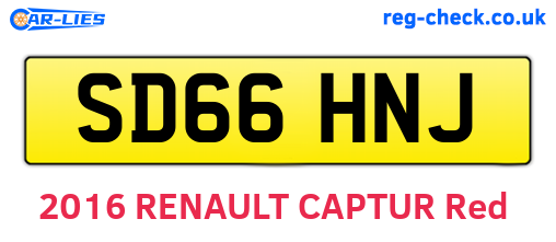 SD66HNJ are the vehicle registration plates.