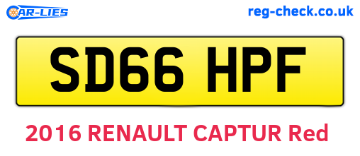 SD66HPF are the vehicle registration plates.