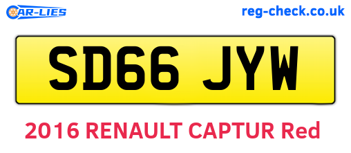 SD66JYW are the vehicle registration plates.