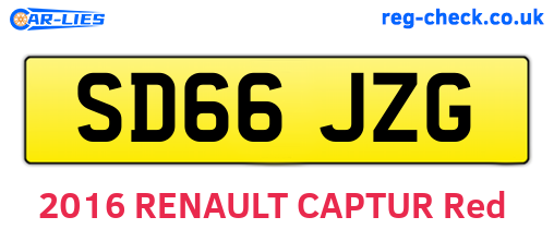 SD66JZG are the vehicle registration plates.