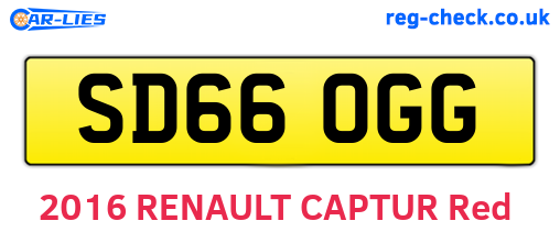 SD66OGG are the vehicle registration plates.