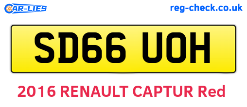SD66UOH are the vehicle registration plates.