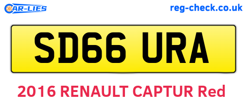 SD66URA are the vehicle registration plates.
