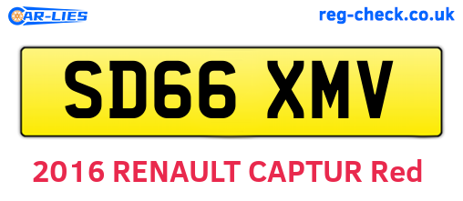 SD66XMV are the vehicle registration plates.